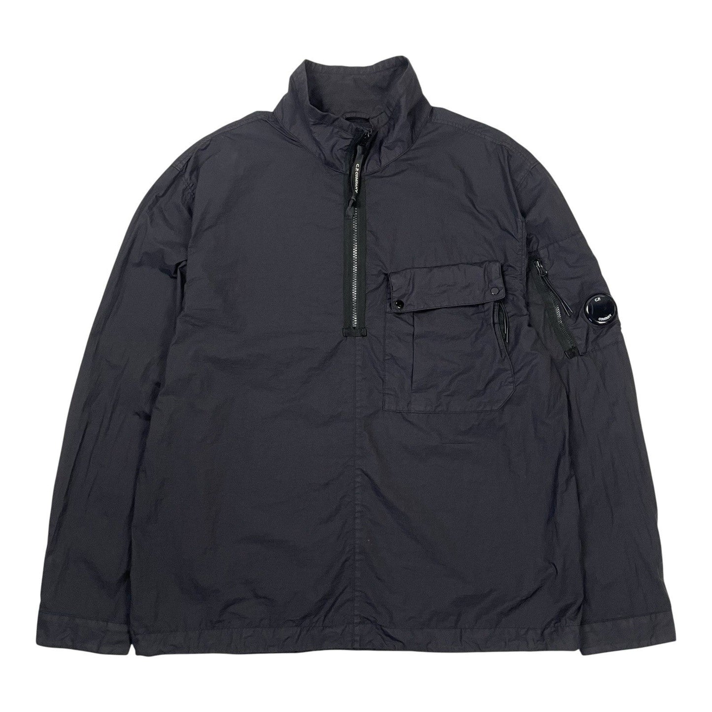 CP Company Black Lens Smock 1/4 Zip, Size Large | O/S, Black
