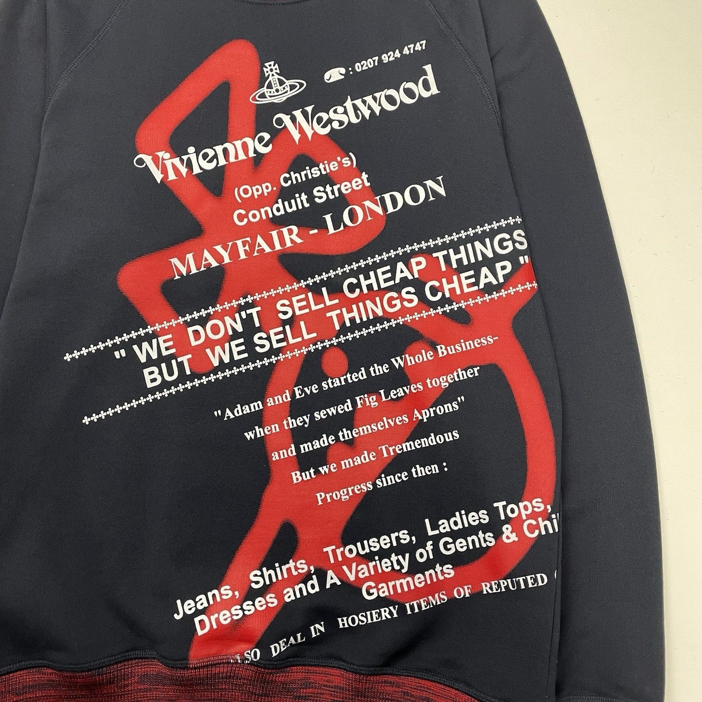 Vivienne Westwood Raglan Sweatshirt, Size Large | O/S, Navy