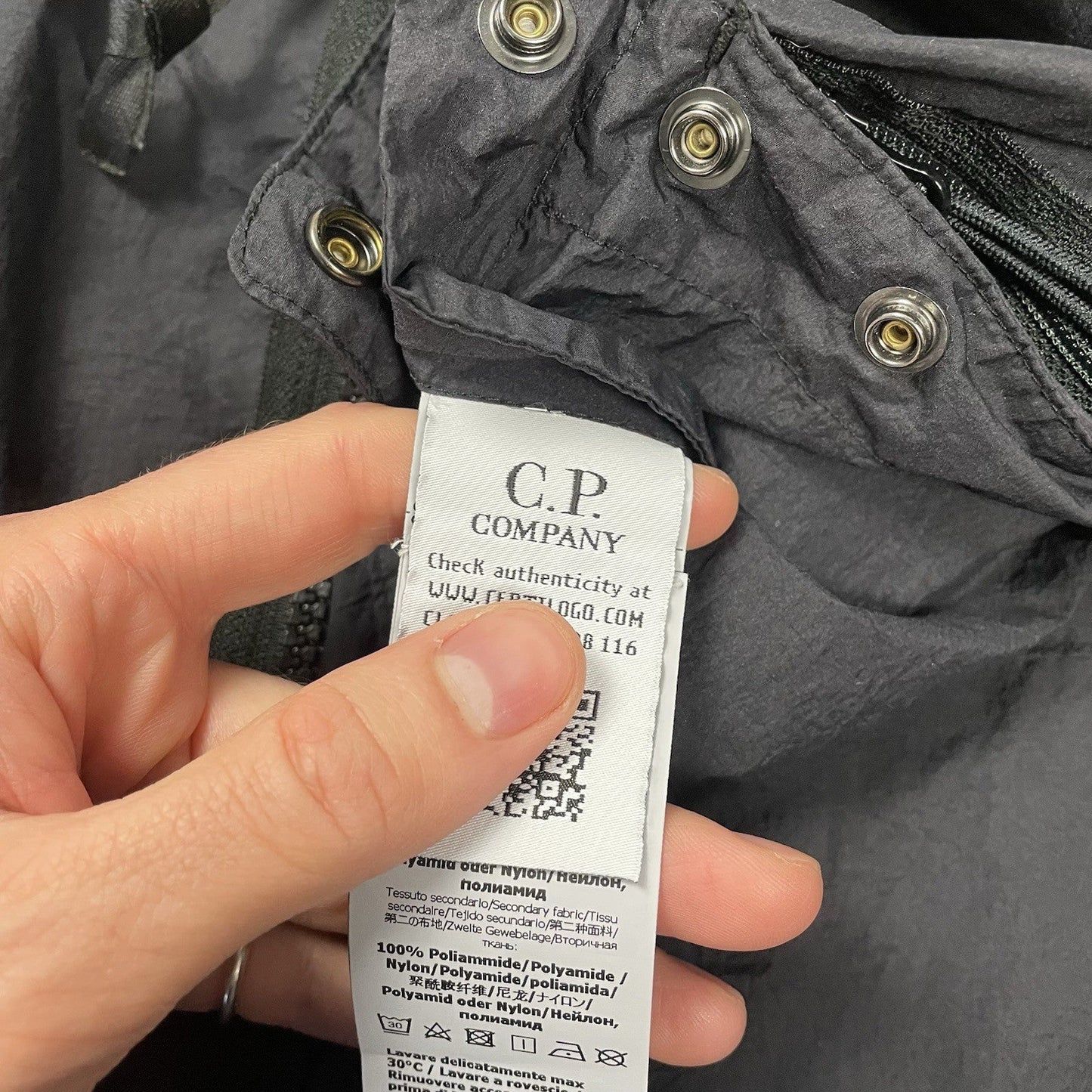 CP Company Black Lens Smock 1/4 Zip, Size Large | O/S, Black