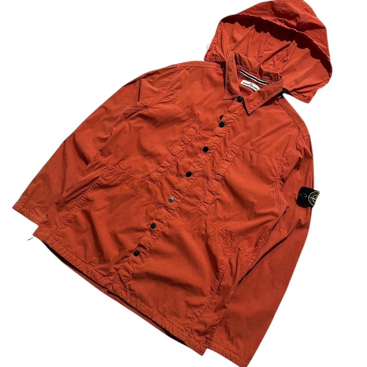 Stone Island Red Hooded Overshirt