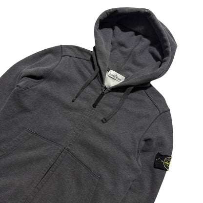 Stone Island Grey Zip Up Hoodie