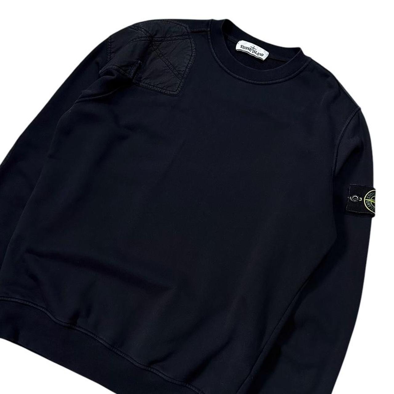 Stone Island Navy Shoulder Patch Crewneck