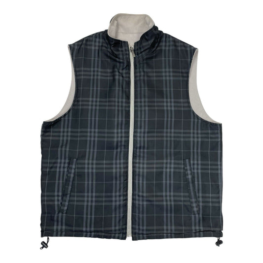 Vintage Burberry Nova Check Reversible Vest, Size Medium | O/S, Black