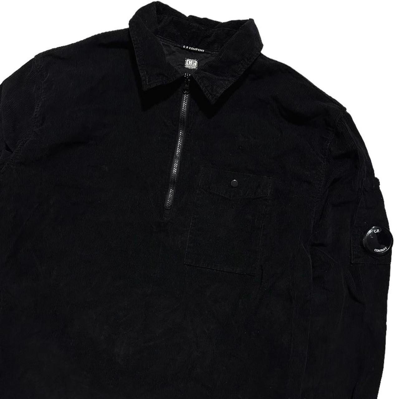 CP Company Thin Corduroy Black Quarter Zip