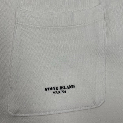 Vintage Stone Island Marina Polo Shirt, Size XL | O/S, White