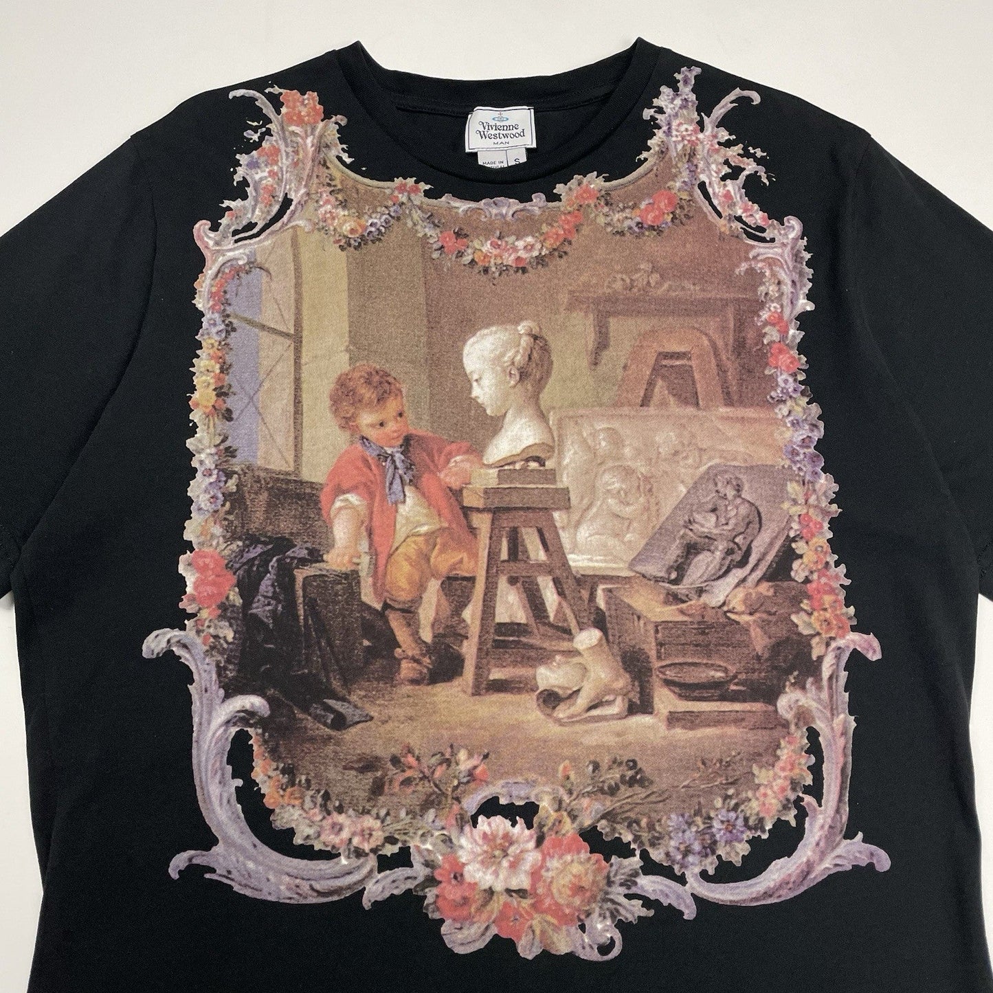 Vivienne Westwood Sculpture Boy Boucher Painting T-Shirt, Size Small | O/S, Black