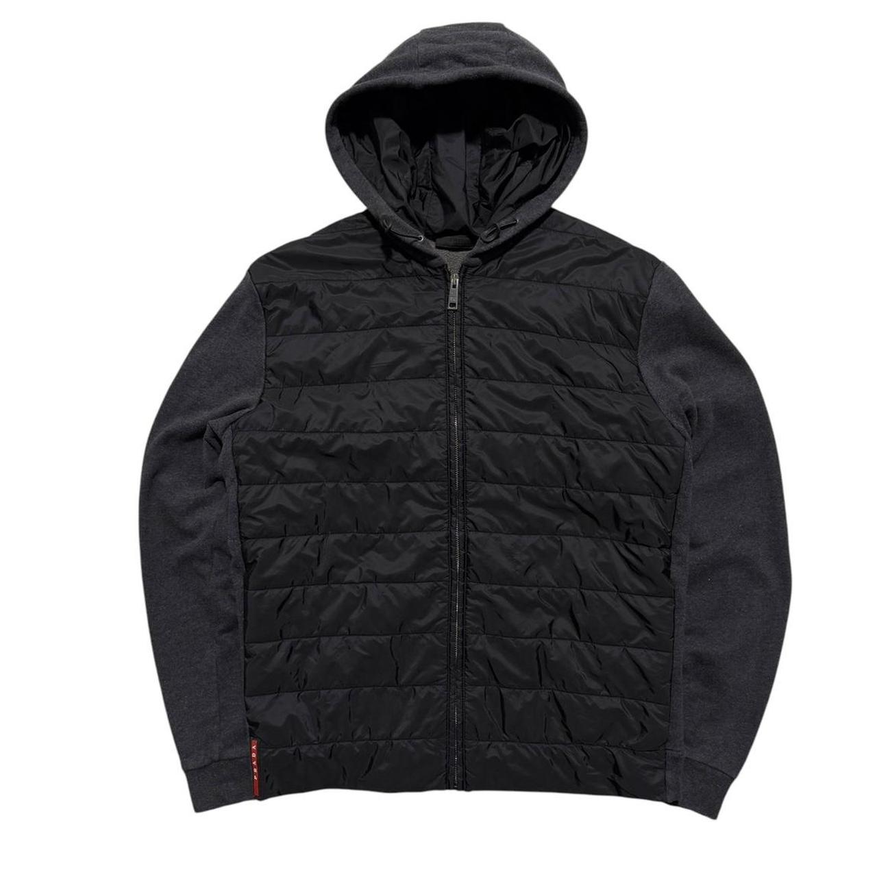 Prada Hybrid Down Hoodie | Large, Black