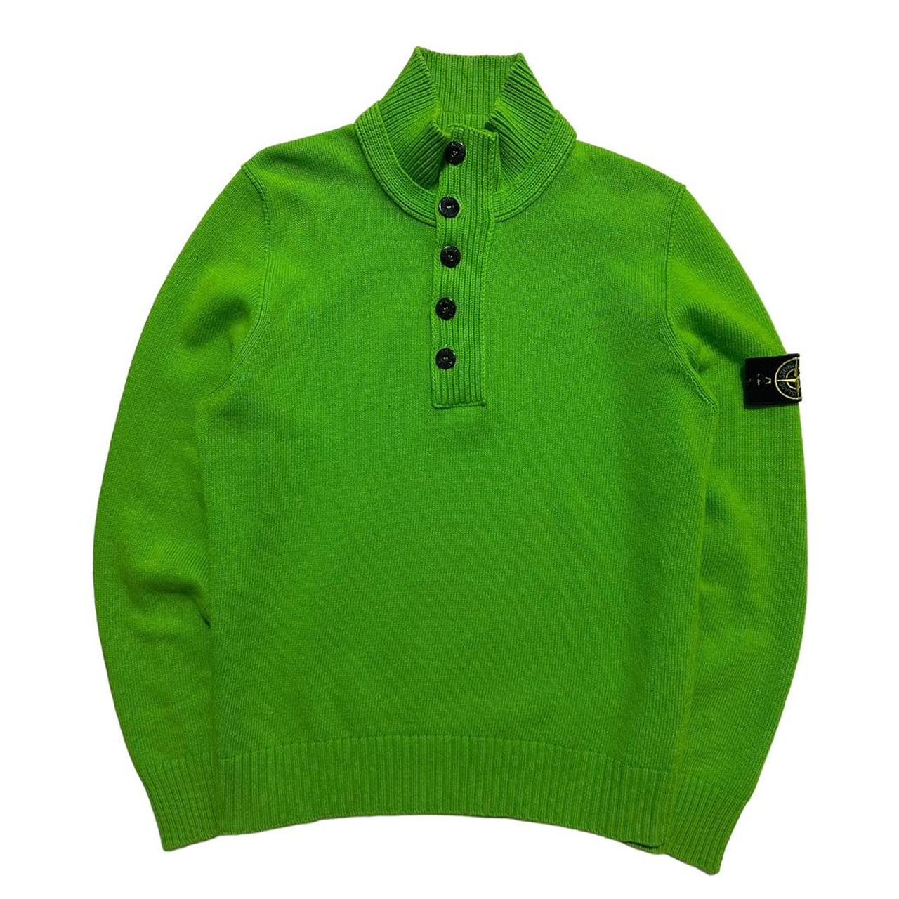 Stone Island Green Quarter Zip Pullover