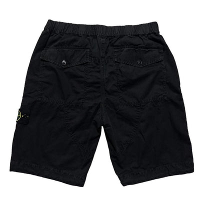 Stone Island Black Canvas Shorts