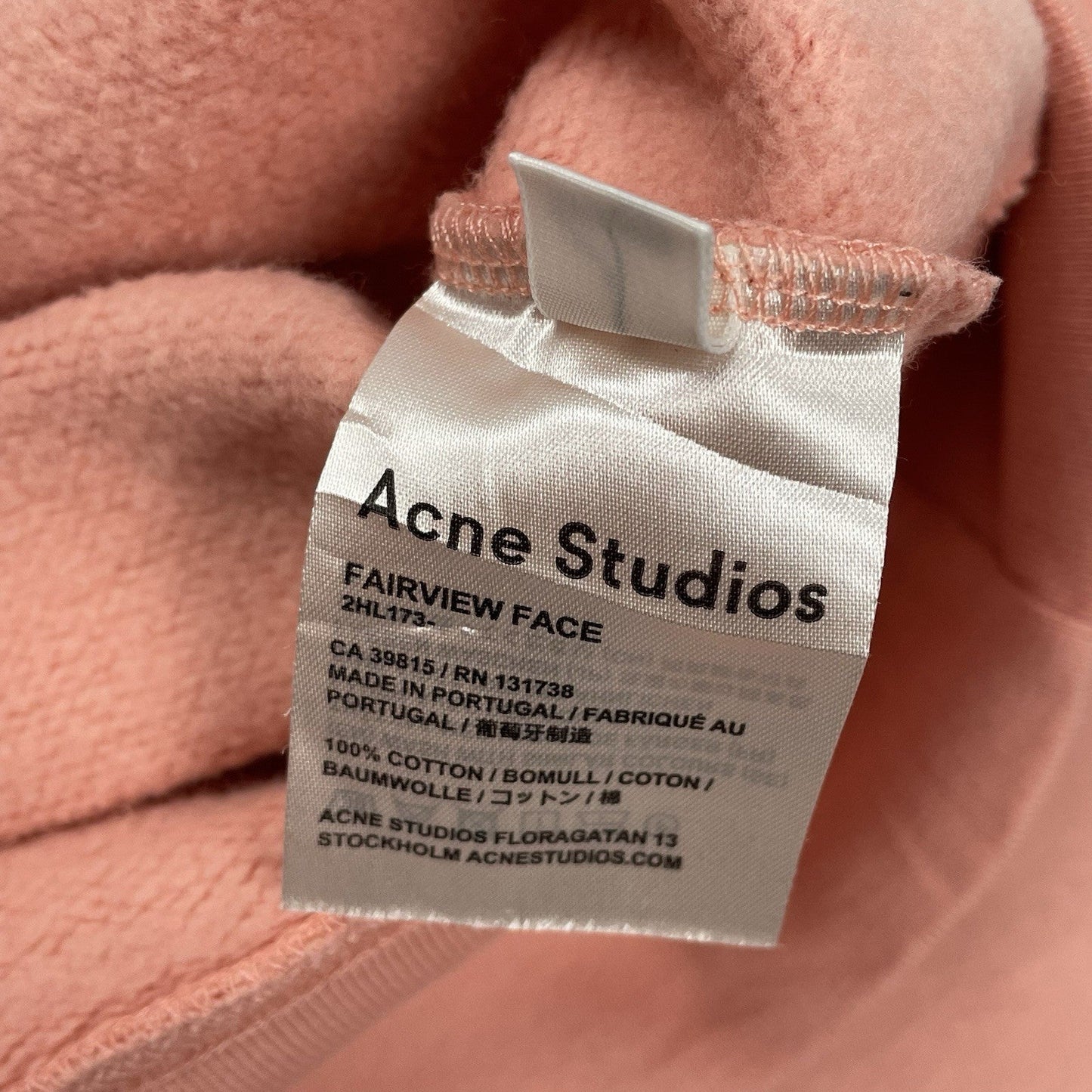 Acne Studios Sweatshirt Fairview Face, Size Small | O/S, Pink