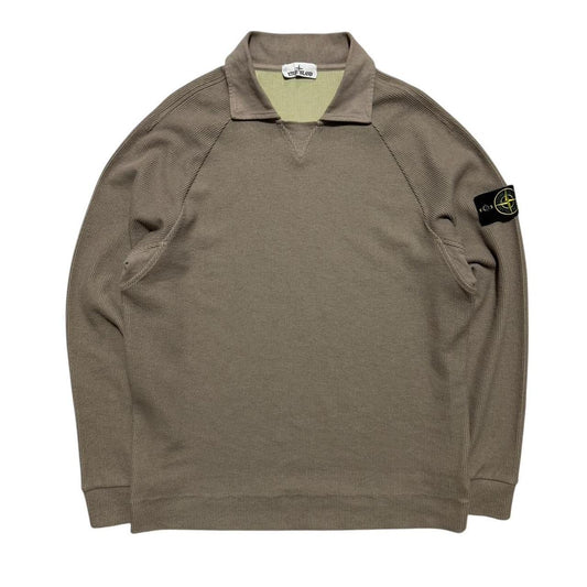 Stone Island Ribbed Pullover | Large, Taupe