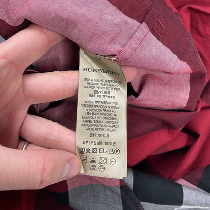 Burberry Nova Check Plaid Popover Shirt, Size UK 8 | O/S, Red