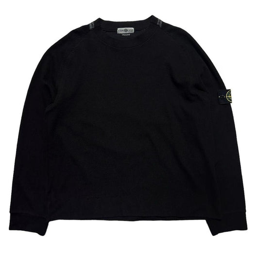 Stone Island Black Ribbed Pullover Crewneck - Known Source