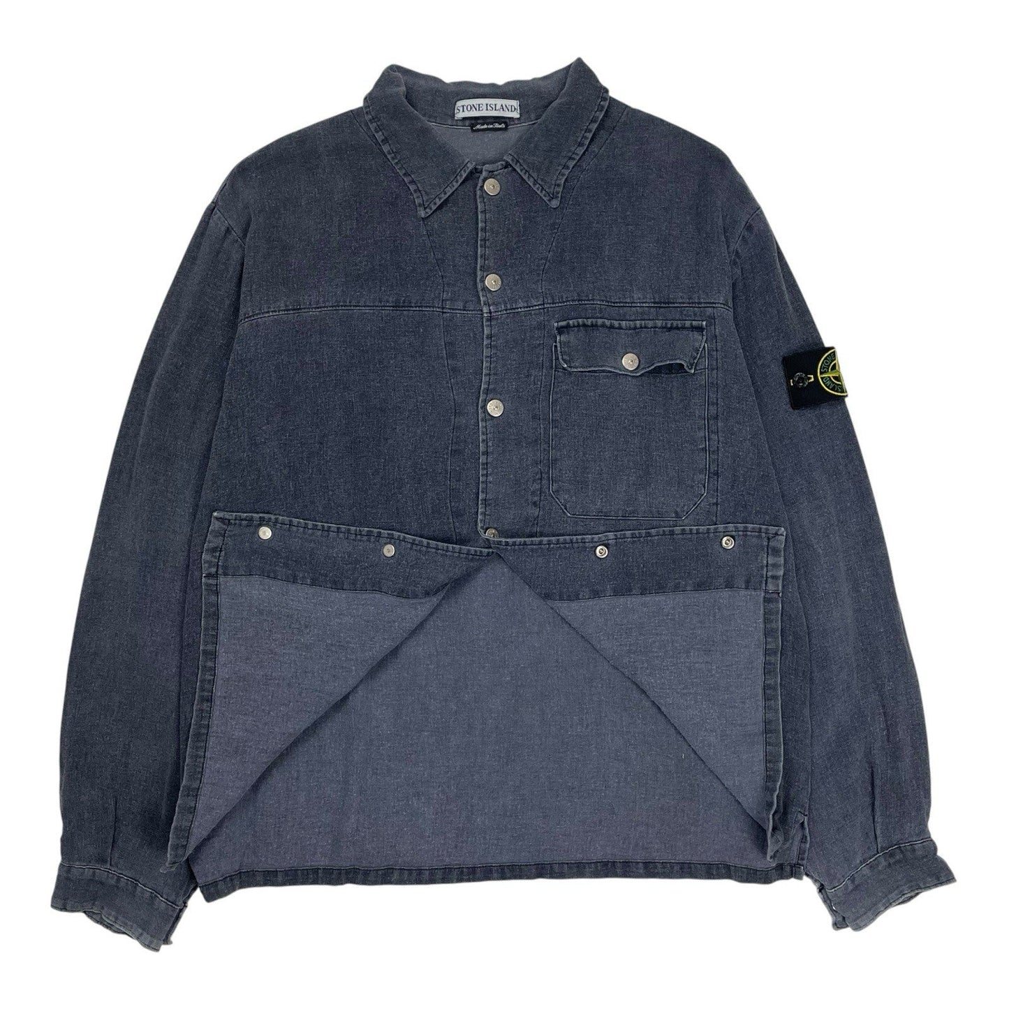 Vintage Stone Island Resin Spalmatura Overshirt, Size Large | O/S, Blue
