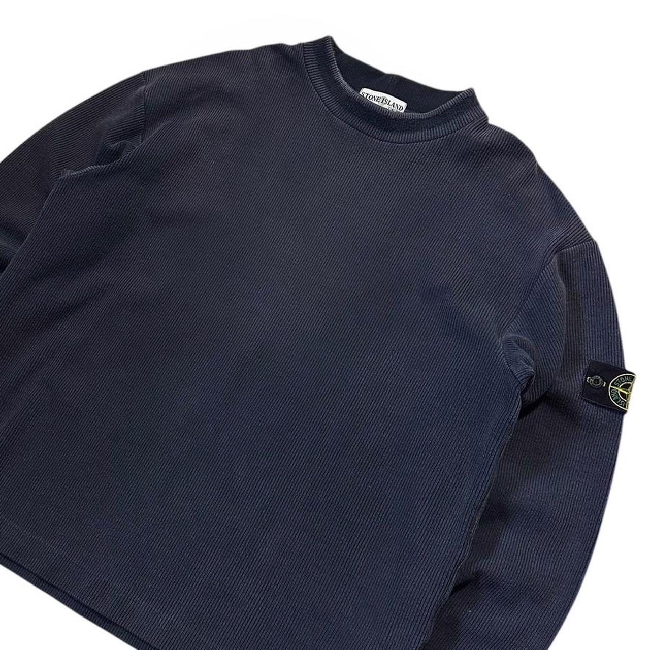 Stone Island Navy Ribbed Jumper