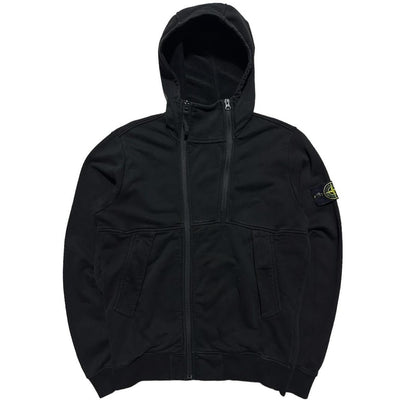 Stone Island Double Zip Black Hoodie