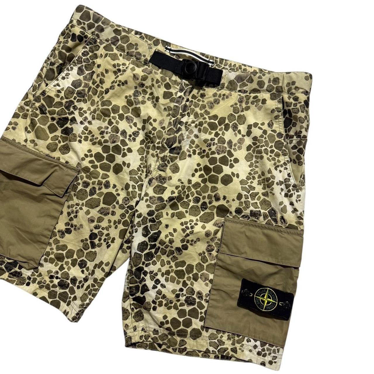 Stone Island Crocodile Camo Cargo Shorts