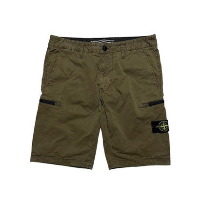 Stone Island Canvas Shorts | W32, Olive