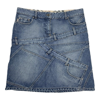 Burberry Belt Skirt, Size UK12 | O/S, Blue