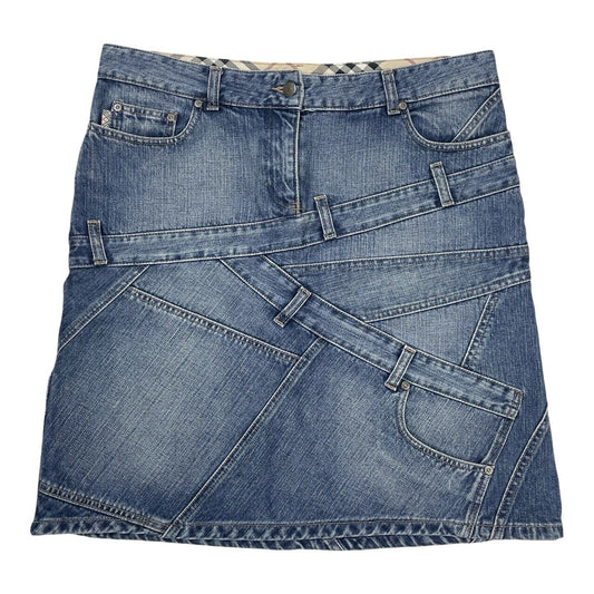 Burberry Belt Skirt, Size UK12 | O/S, Blue