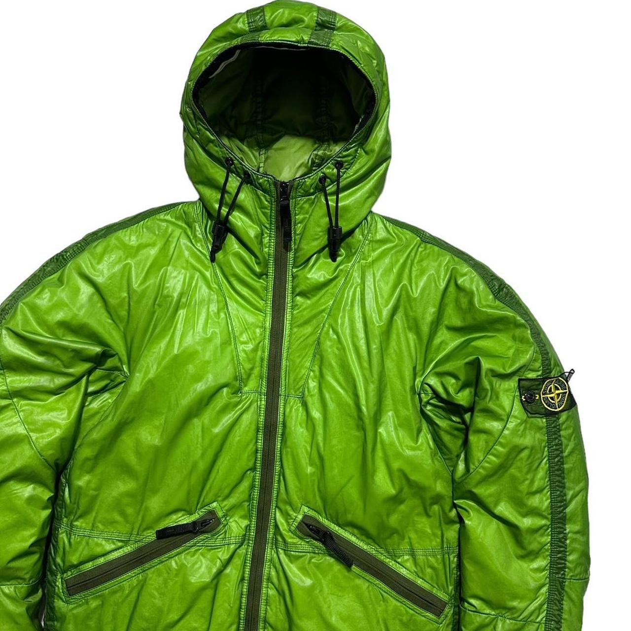 Stone Island Green Mesh Badge Down Jacket