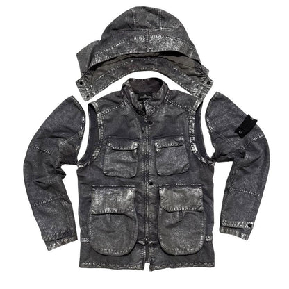 Stone Island David-C Multipocket Jacket | Large, Metallic Silver