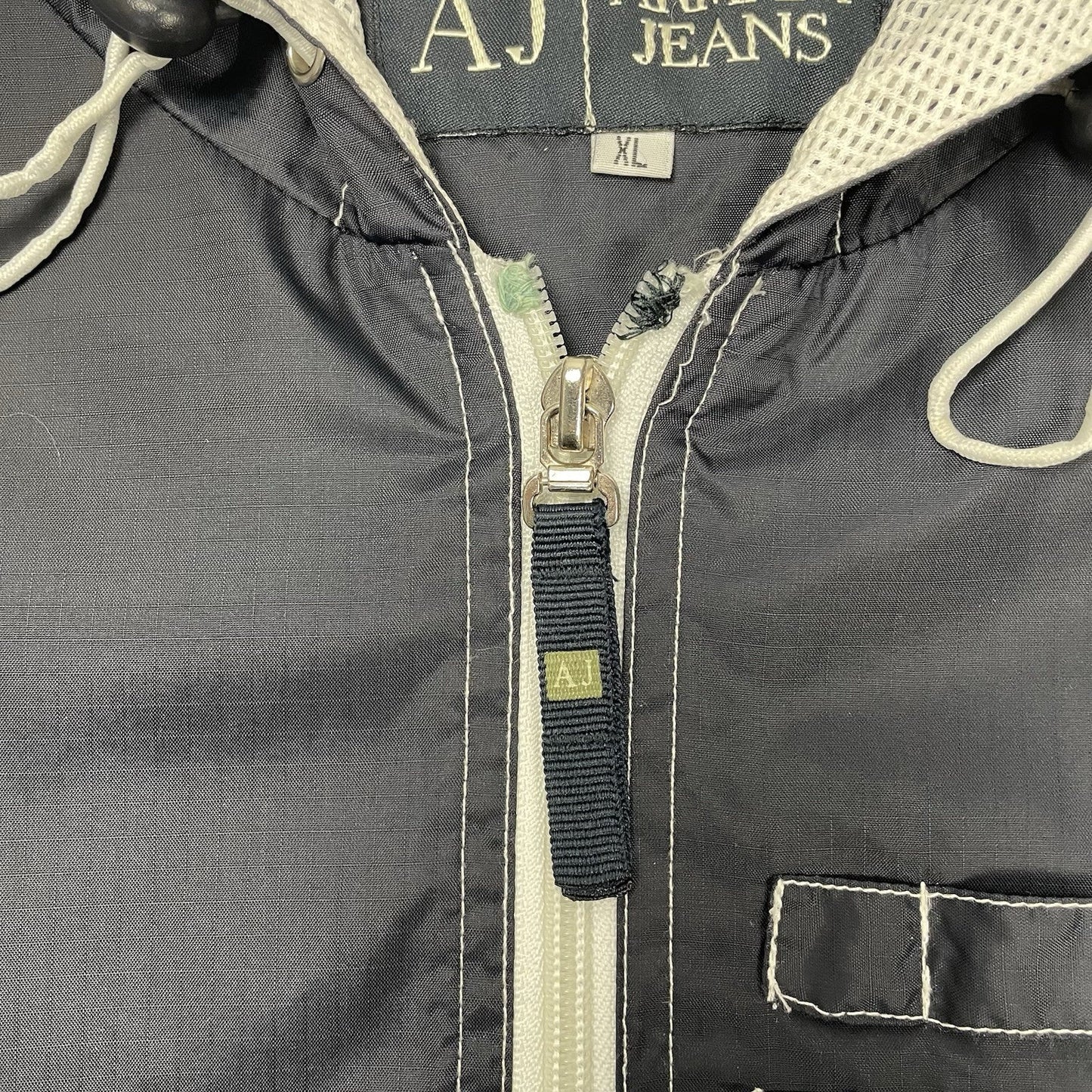 Vintage Armani Jeans Ventilated Jacket, Size XL | O/S, Navy