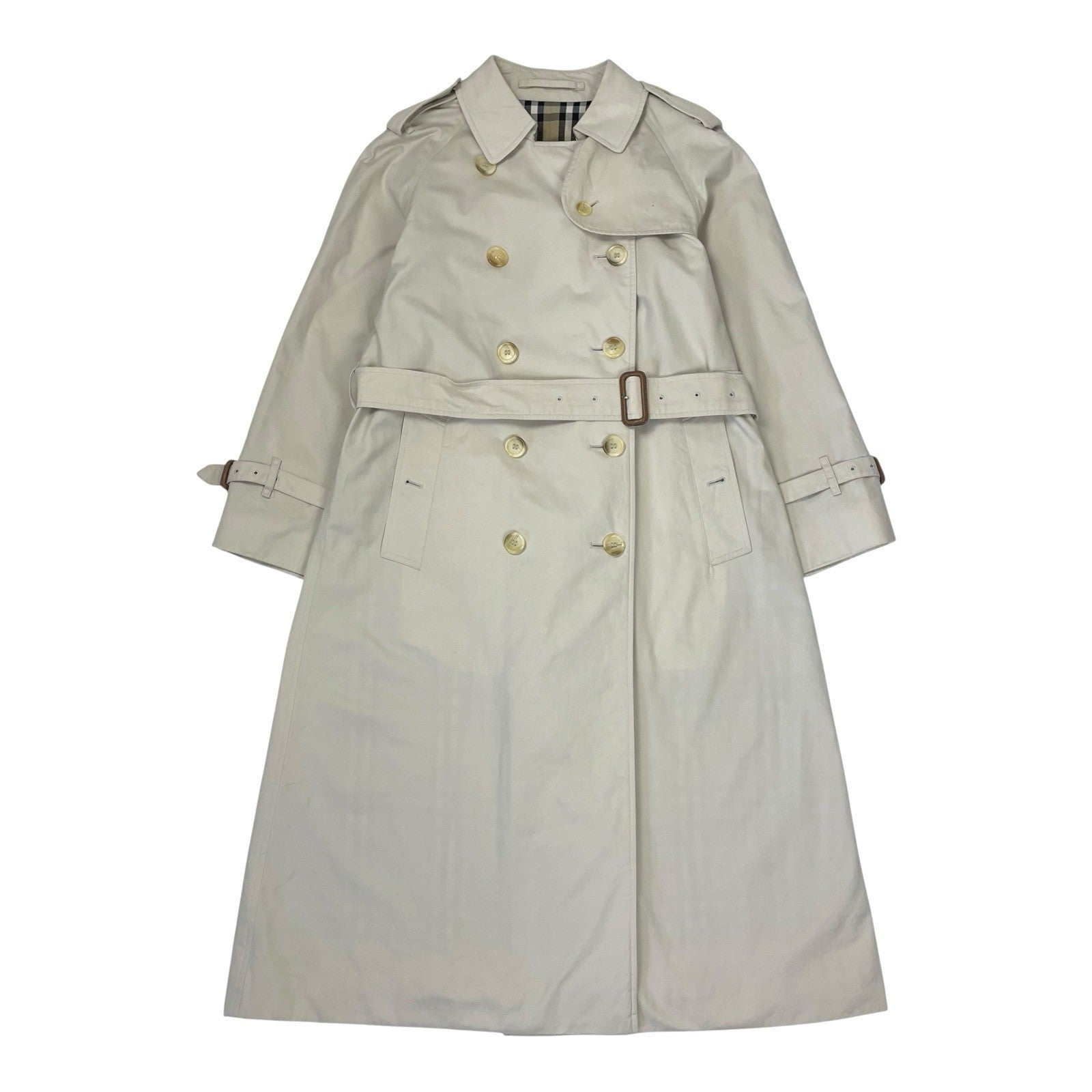 Burberry Nova Check Trench Coat, Size UK 8 Petite | O/S, Beige
