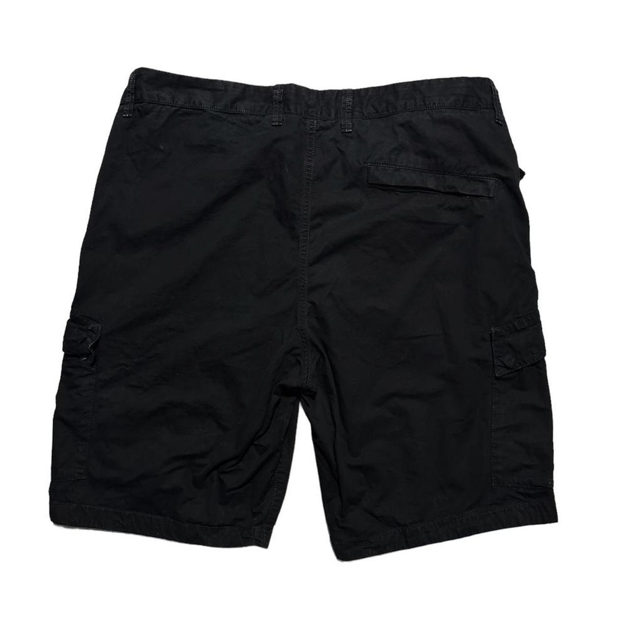 Stone Island Black Canvas Cargo Shorts - Known Source