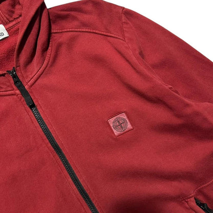 Stone Island Red Zip Hoodie