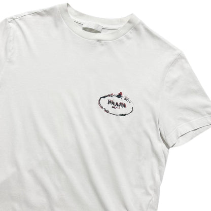 Prada White Print T-Shirt | XL, White