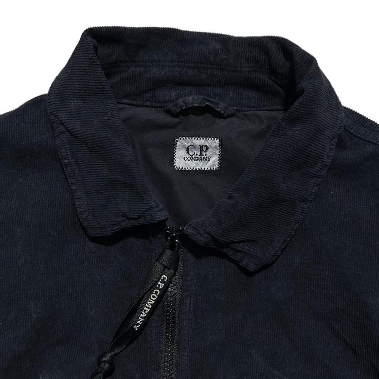 CP Company Thin Corduroy Navy Zip Up Shirt