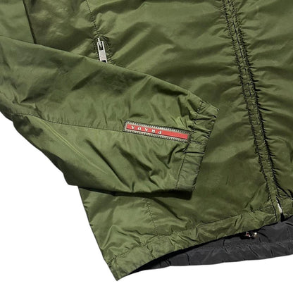 Prada Nylon Reversible Jacket | Medium, Black, Olive Green