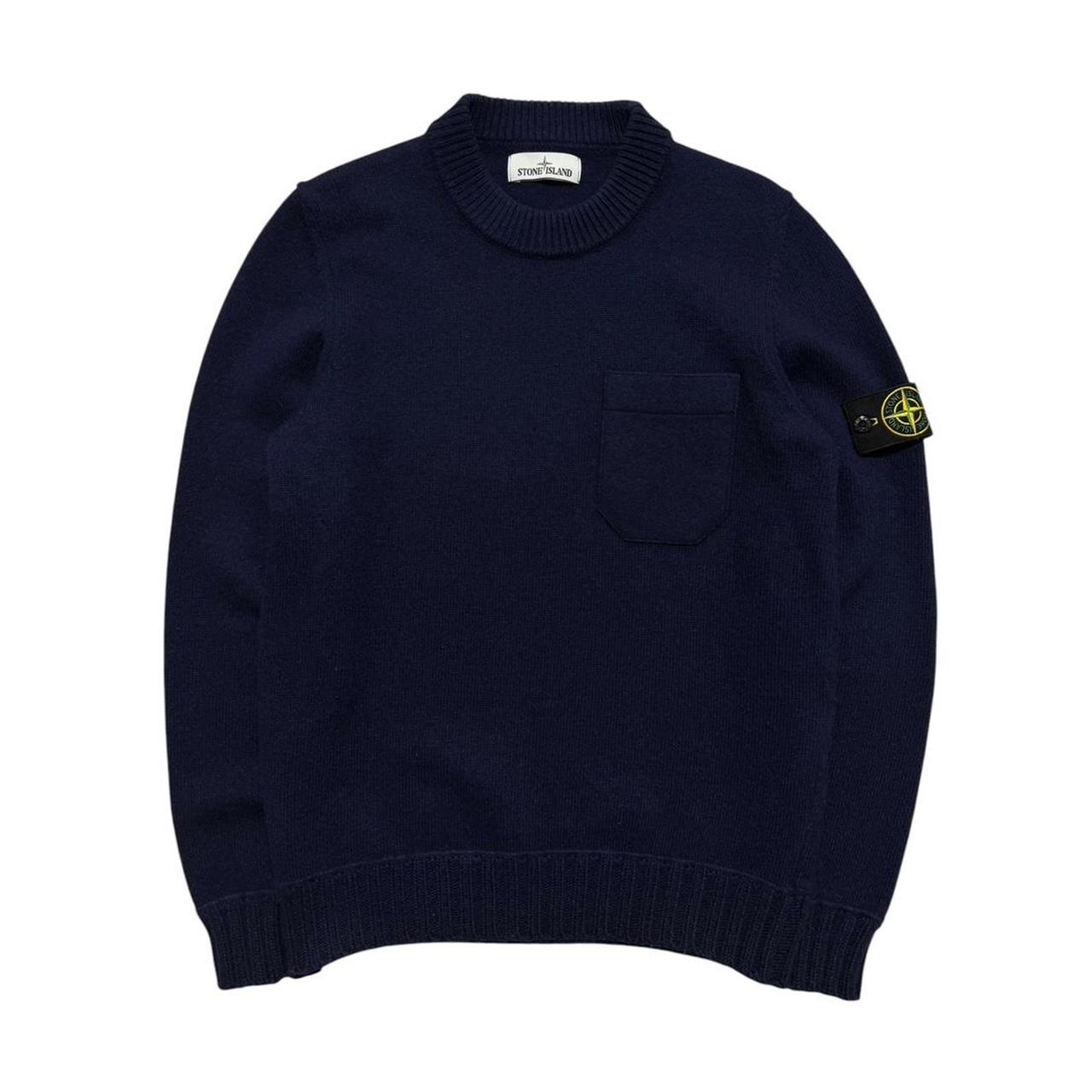 Stone Island Wool Pullover Crewneck | Medium, Navy