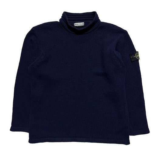 Stone Island Navy Knit Pullover Jumper - Known Source