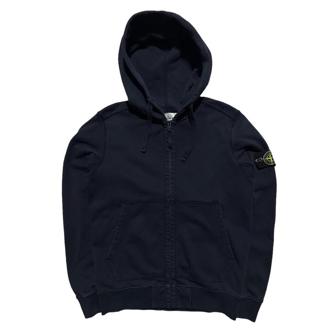 Stone Island Blue Zip Up Hoodie