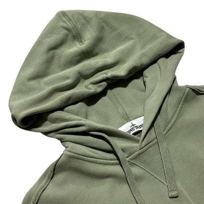 Stone Island Green Pullover Hoodie | Large, Green