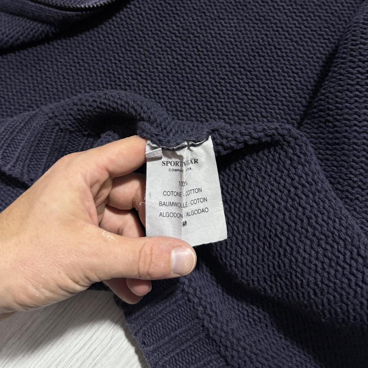 Stone Island 1998 Heavy Knit Full Zip | XL, Navy