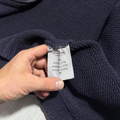 Stone Island 1998 Heavy Knit Full Zip | XL, Navy