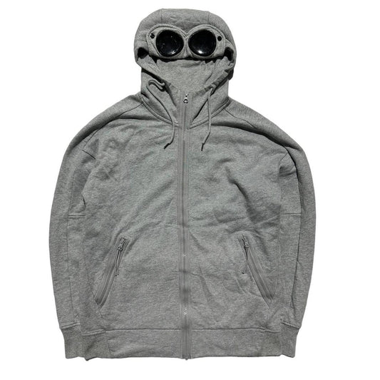 CP Company Grey Full Zip Goggle Hoodie | Large, Grey