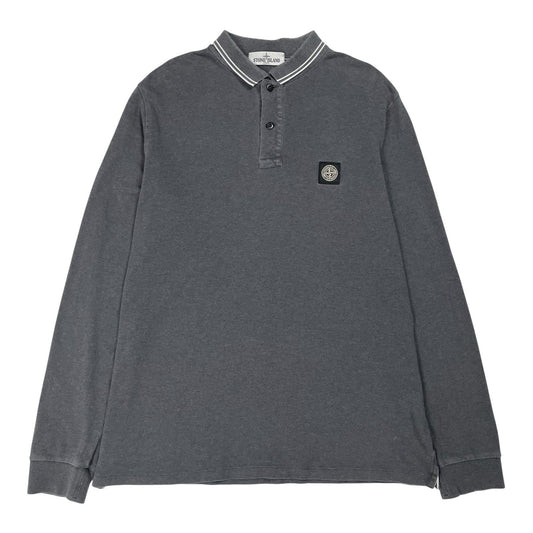 Stone Island Long Sleeve Polo, Size XXL | O/S, Grey