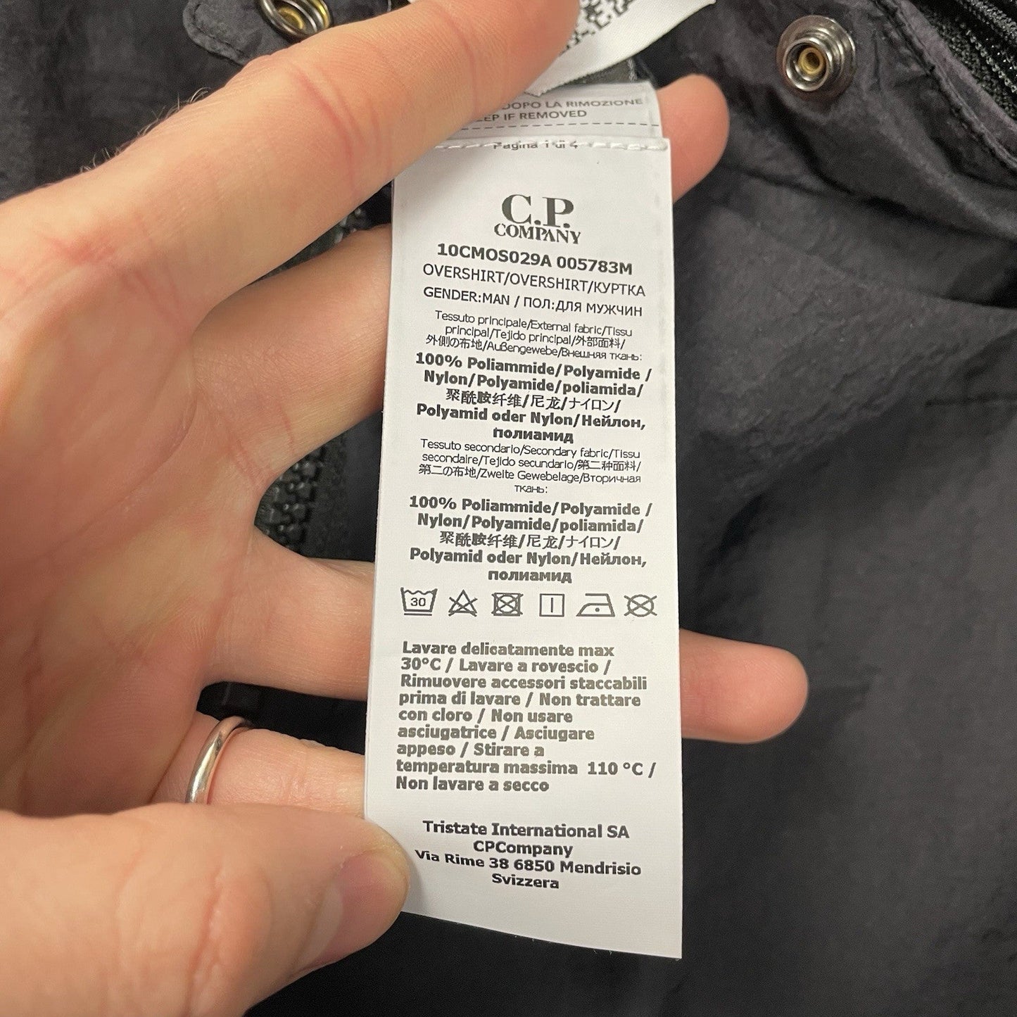 CP Company Black Lens Smock 1/4 Zip, Size Large | O/S, Black