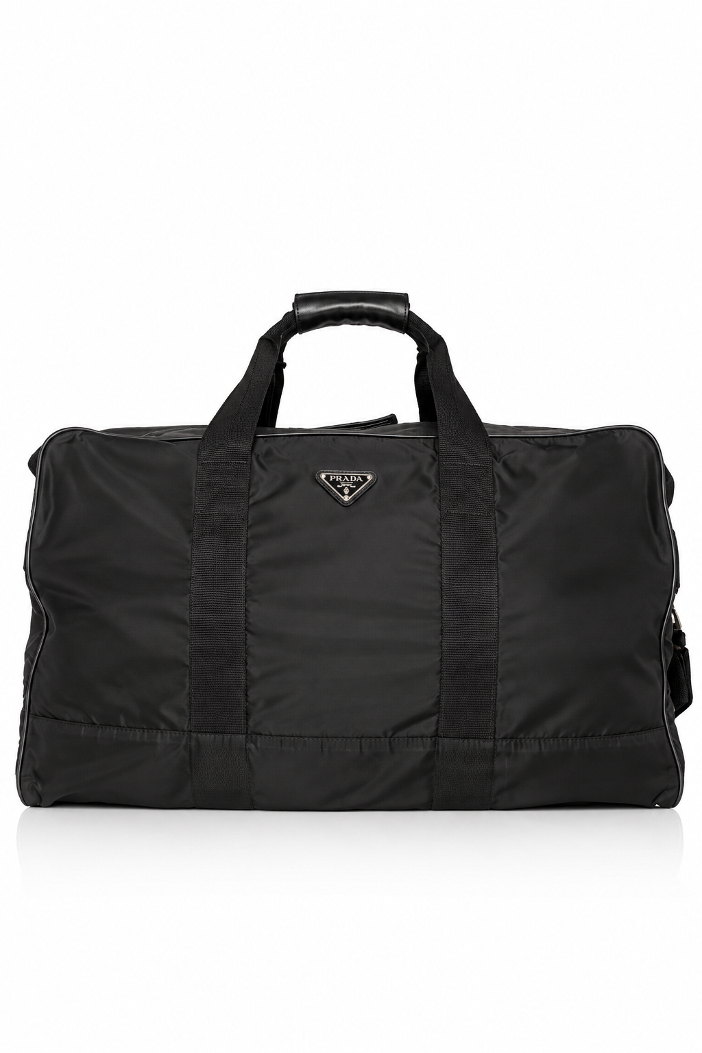 Prada Tessuto Nylon Leather Strap Detailed Duffle Bag | O/S, Black