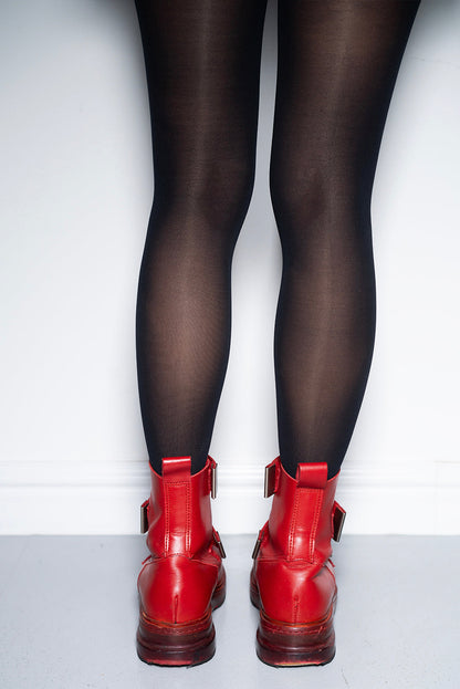 DIRK BIKKEMBERGS 90s RED VELCRO BOOTS (EU 37)