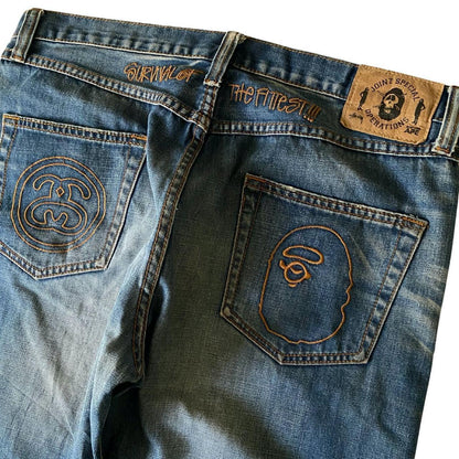 STUSSY X A BATHING APE COLLAB DENIM