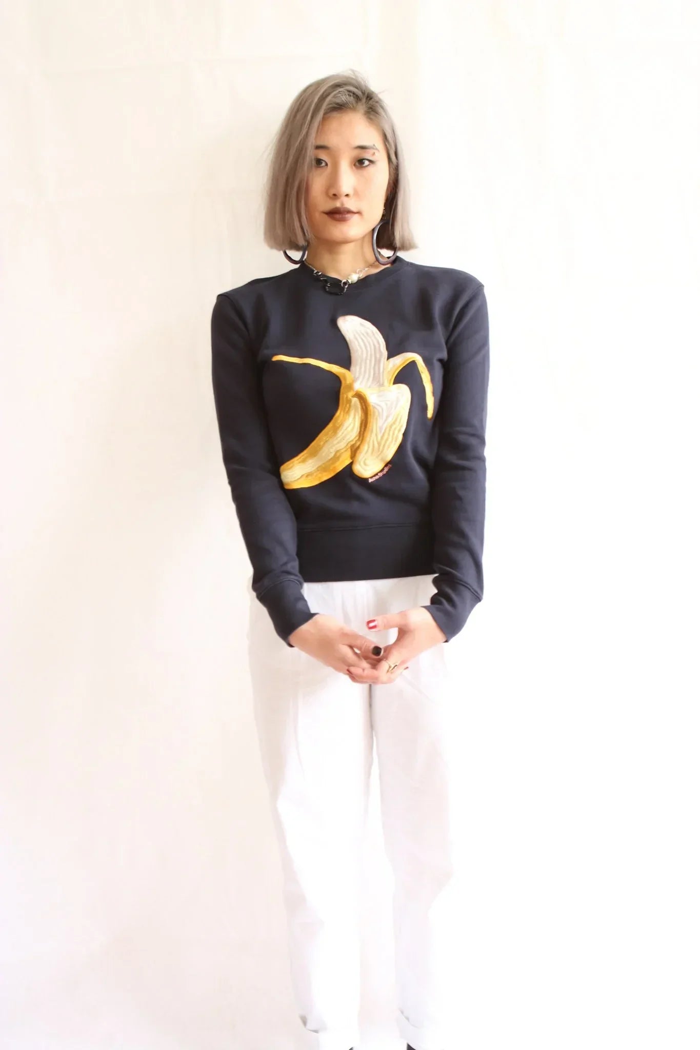 ACNE STUDIOS CASEY BANANA CREW SWEAT  (S)