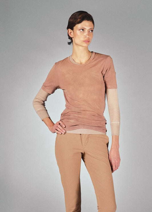 Helmut Lang Mottled dusty Beige T-shirt
