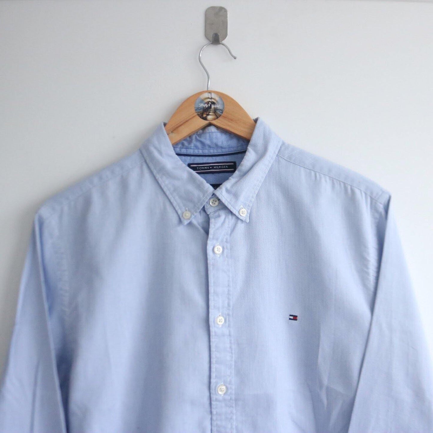 Vintage Tommy Hilfiger Chambray Flag Embroidery Shirt (M)  (M)