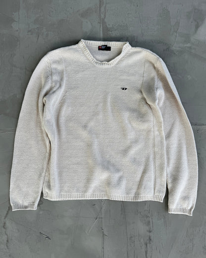 DIESEL CREAM KNIT SWEATER - M | Medium, Cream