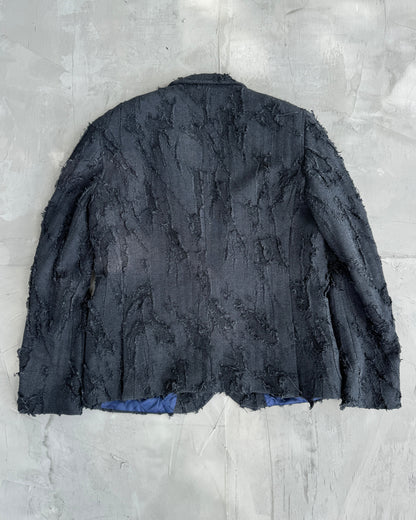 COSTUME NATIONAL LUXE DISTRESSED BLACK BLAZER - L